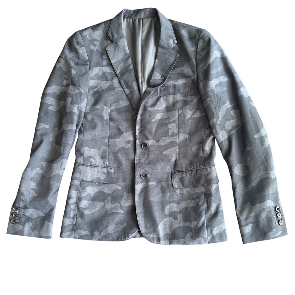 Gray Camouflage Mens Blazer Jacket By Journal Standard Size M